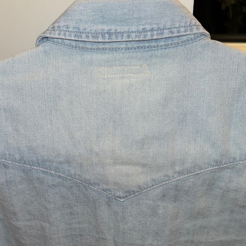 MOTHER The All My Exes Embroidered Denim Shirt Love in an English Garden Small - Picture 9 of 9